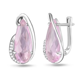 Серьги, морганит выращ., Волна