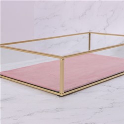 Органайзер для хранения «PINK RIPPLES», стеклянный, 29×17.5×6 см, цвет медный, розовый