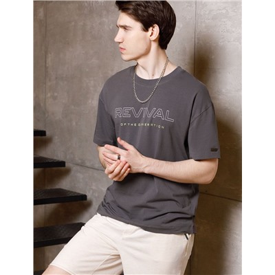 Свободная футболка  с авторским принтом