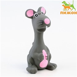 Игрушка пищащая для собак из латекса «Мышь», 10 см, серая