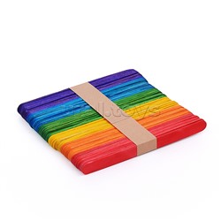 Палочки деревянные для рукоделия "DIY" плоские, 114x10x2 мм, 50 шт, цвета ассорти