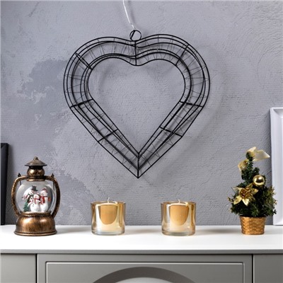 Светодиодная фигура «Сердце» 40.5×39.5 см, металл, батарейки ААх2 (не в комплекте), свечение тёплое белое