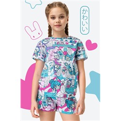 Хлопковая пижама для девочки с шортами Happyfox