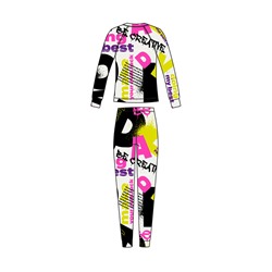 Термокомплект трикот. для девочек: фуфайка (футболка) с длин. рук, брюки