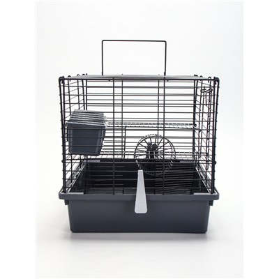 Клетка для грызунов «Пижон», 38×27×27 см, складная, домик, миска, колесо, серая