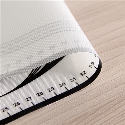 Коврик для выпечки и раскатки теста с разметкой, армированный, силикон, 59×38.5 см, белый