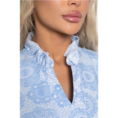 Блуза Доменика (бело-голубая) Б15015-18М