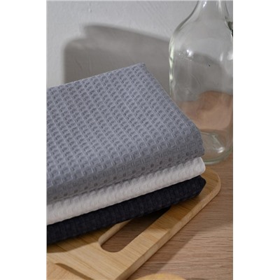 Набор вафельных полотенец в подарочной упаковке (Графит, белый, серый)