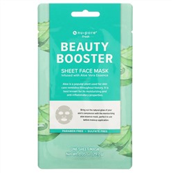 Nu-Pore, Beauty Booster, тканевая маска для лица с алоэ вера, 1 шт., 29,7 г (1,05 унции)