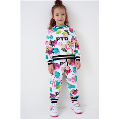 Комплект трикотажный для девочек: толстовка, брюки PLAYTODAY, 1240207