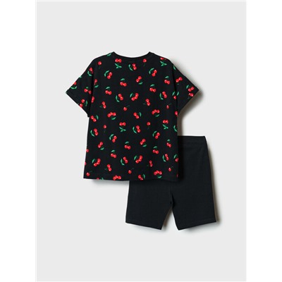 Комплект трикотажный для девочек: брюки (легинсы укороченные), фуфайка (футболка)