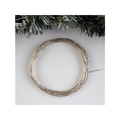 Гирлянда «Нить» 10 м роса, IP20, серебристая нить, 100 LED, свечение мульти (RGB), переливы, 12 В