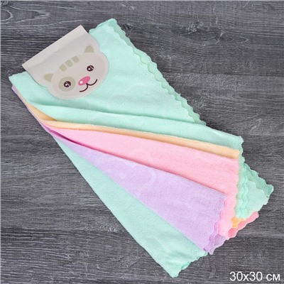 Салфетка для уборки 5 штук 30х30 см / KR-547-1 /уп 12/600/