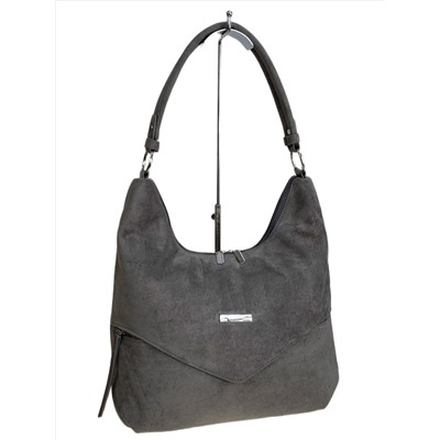 Женская сумка из искусственной замши, цвет серый