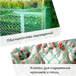Сетка садовая, 1×10 м, ячейка ромб 15×15 мм, пластиковая, оранжевая, Greengo, в рулоне