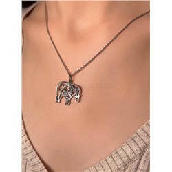 Подвеска слон из серебра родированная - Символы удачи 925 пробы п070р