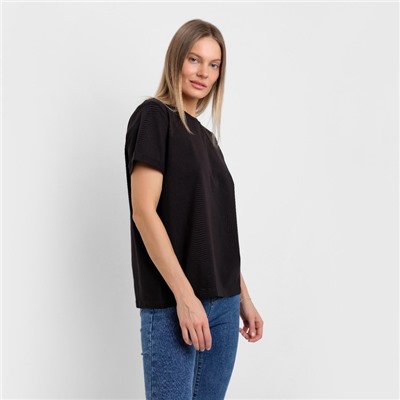 Футболка женская, цвет чёрный, размер 44-46 (L)