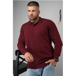 Мужской базовый лонгслив-поло Happyfox