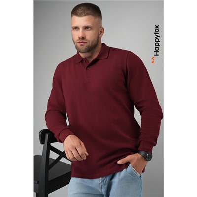 Мужской базовый лонгслив-поло Happyfox