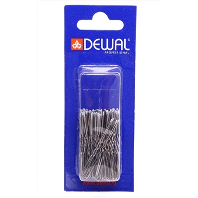 Dewal Шпильки для волос тонкие волна SLT45V-4S/60, 45 мм, серебристый, 60 шт.