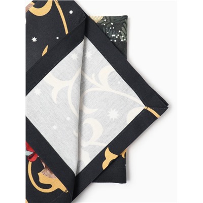 Набор салфеток сервировочных «Этель» Fairy tale, 4 шт., чёрные, 40×40 см