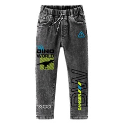 Брюки текстильные джинсовые утепленные флисом для мальчиков