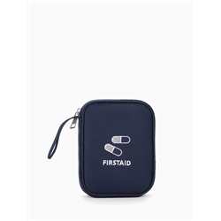Косметичка-аптечка дорожная на молнии, с ручкой, Firstaid, синяя