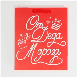 Пакет подарочный новогодний ламинированный «Новогодний подарочек», ML 23×27×11.5 см