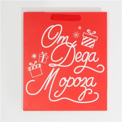 Пакет подарочный новогодний ламинированный «Новогодний подарочек», ML 23×27×11.5 см