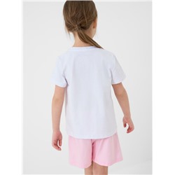 Комплект трикотажный для девочек: фуфайка (футболка), шорты