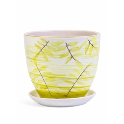 Горшок для цветов «Тропики», керамика, с поддоном, набор 4 шт.: 400 мл, 1 л, 2.5 л, 5 л