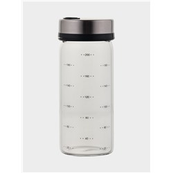 Баночка для специй «Мера», 200 мл, 3 вида отверстий, мерная шкала, стекло, прозрачная