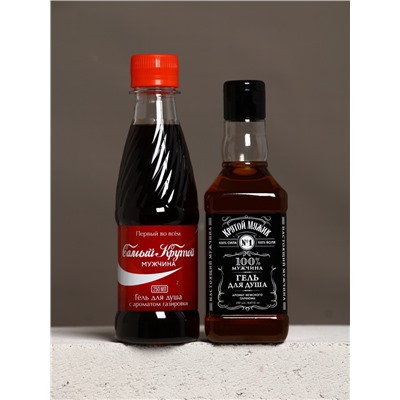 Подарочный набор «Мужской подарок», гель для душа виски, гель для душа кола, стакан для виски, Чистое счастье