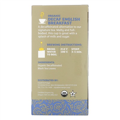 Equal Exchange, Organic Decaf English Breakfast, Black Tea, 20 Tea Bags, 1.41 oz ( 40 g)