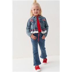 Куртка текстильная джинсовая для девочек PLAYTODAY, 1240248