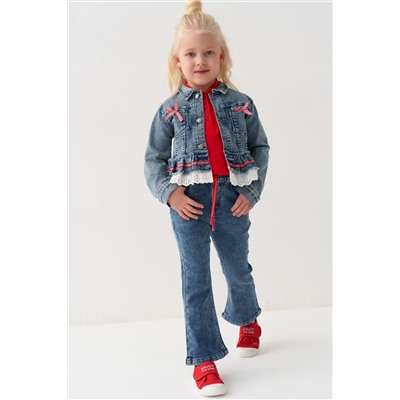 Куртка текстильная джинсовая для девочек PLAYTODAY, 1240248