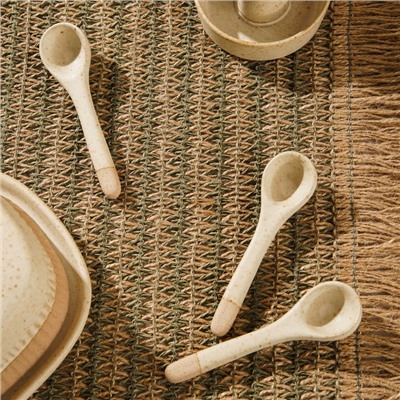 Набор чайных ложек SL Home «Виенто», 10.5×2.8 см, 3 шт., керамика, бежевый