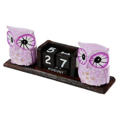 Деревянный календарь «Совы», 20×5×7 см, МИКС