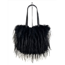 Женская сумка из искусственного меха, цвет черный