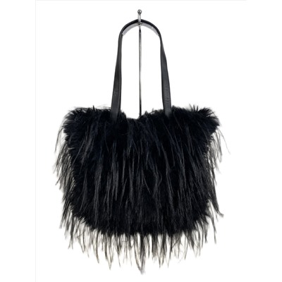 Женская сумка из искусственного меха, цвет черный