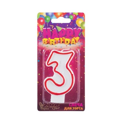 Свеча для торта цифра "1" 12шт