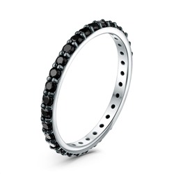 Кольцо из серебра с фианитами родированное 111-10-76-20р