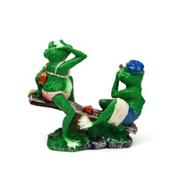 Садовая фигура из полистоуна «Лягушки на качелях», 37×17×38 см