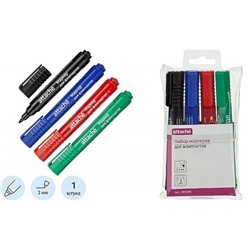 Набор маркеров для флипчартов на бумаге 4 цв. 2-3мм 1801281 Attache