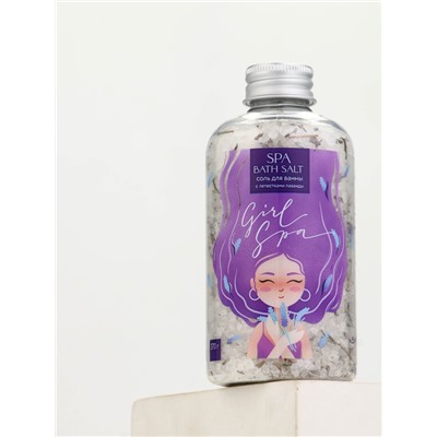 Соль для ванны с лепестками лаванды Girl Spa, 370 г, BEAUTY FOX