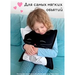 Декоративная Подушка Кот 35х35, черная