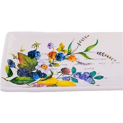 60157 Блюдо сервировочное 28х10,6х3см Лесные ягоды с лимонами доломит LR (х24)