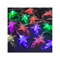 Гирлянда «Нить» 5 м с насадками «Комета», IP20, прозрачная нить, 20 LED, свечение мульти (RG/RB), мигание, 220 В