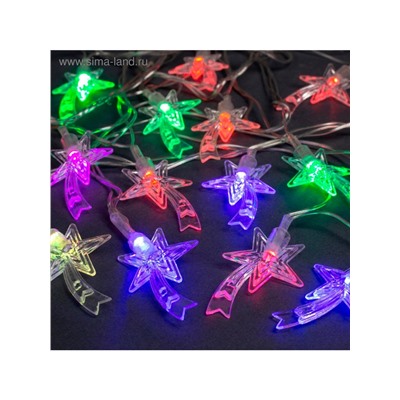 Гирлянда «Нить» 5 м с насадками «Комета», IP20, прозрачная нить, 20 LED, свечение мульти (RG/RB), мигание, 220 В