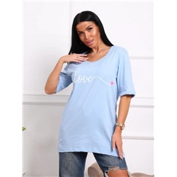 Футболка с надписью Love, Арт. 801 (Голубой)